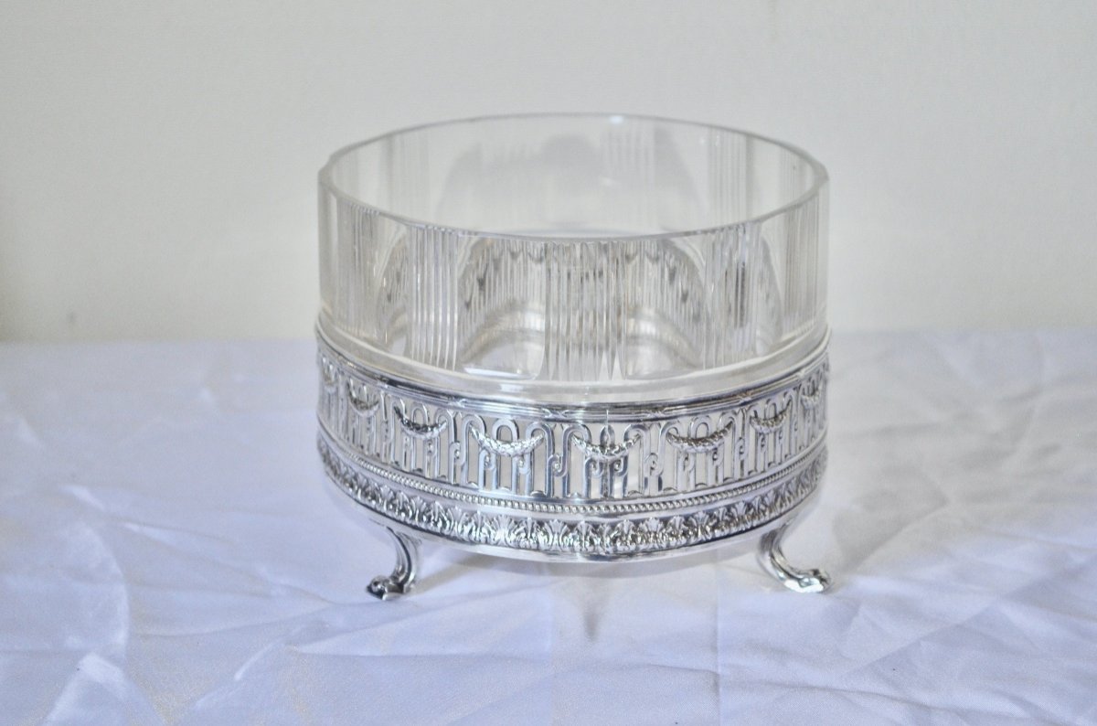 Centerpiece In Sterling Silver And Napoleon III Crystal-photo-2