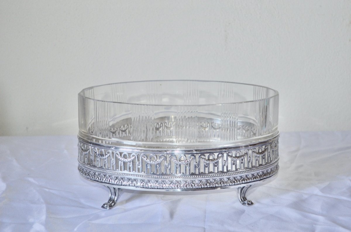 Centerpiece In Sterling Silver And Napoleon III Crystal-photo-3