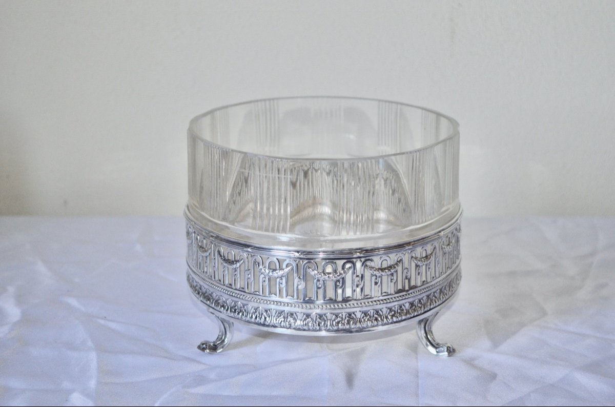 Centerpiece In Sterling Silver And Napoleon III Crystal-photo-4