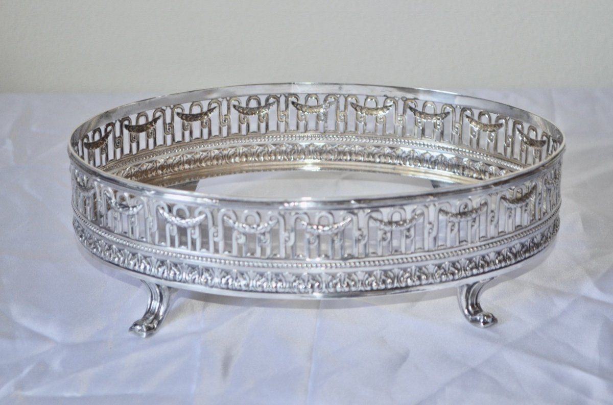 Centerpiece In Sterling Silver And Napoleon III Crystal-photo-2