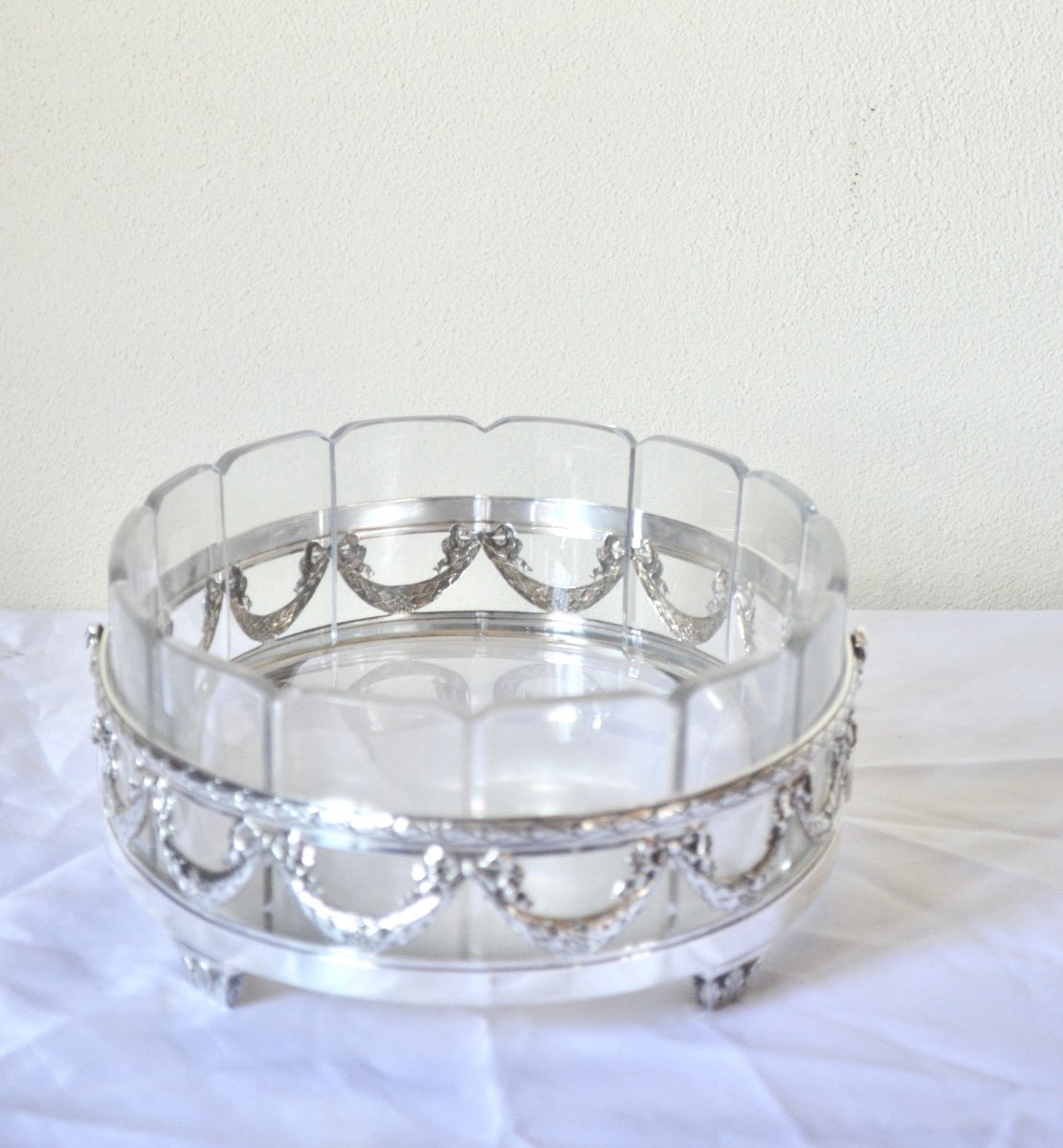 Planter / Table Center In Sterling Silver Late 19th Century Louis XVI Style-photo-2