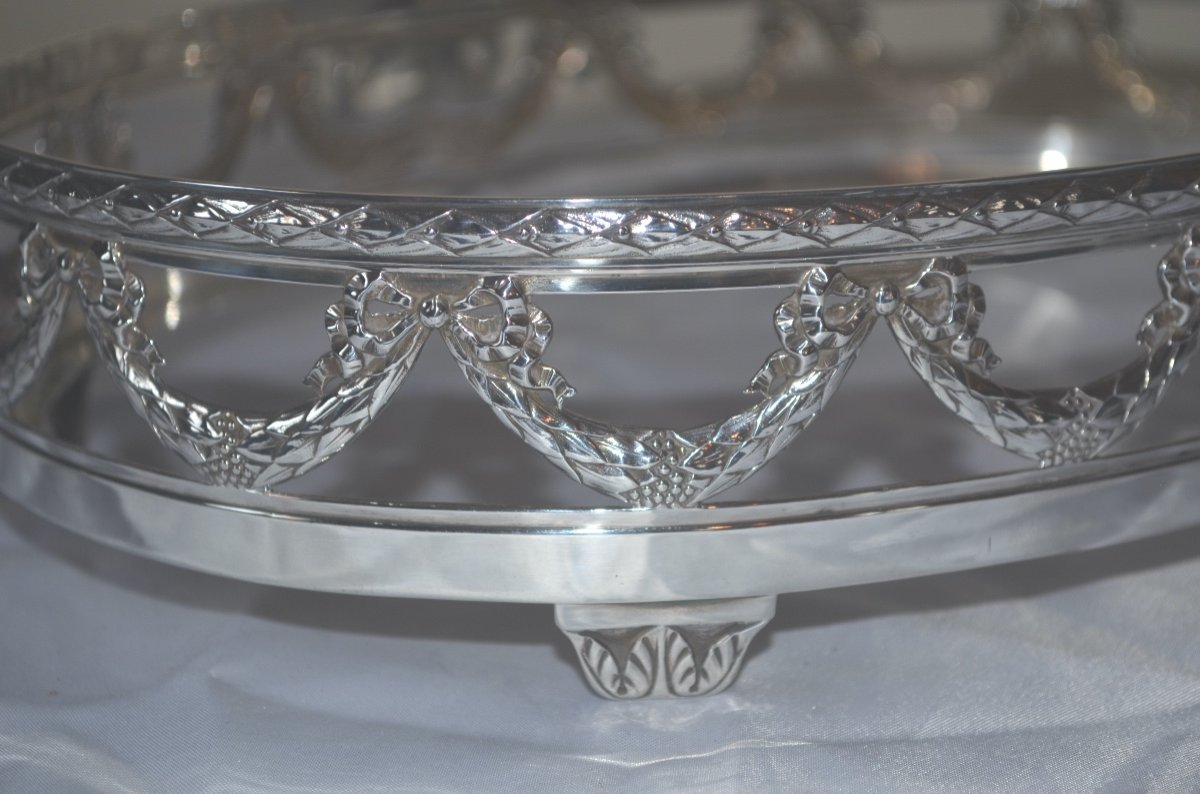 Planter / Table Center In Sterling Silver Late 19th Century Louis XVI Style-photo-2
