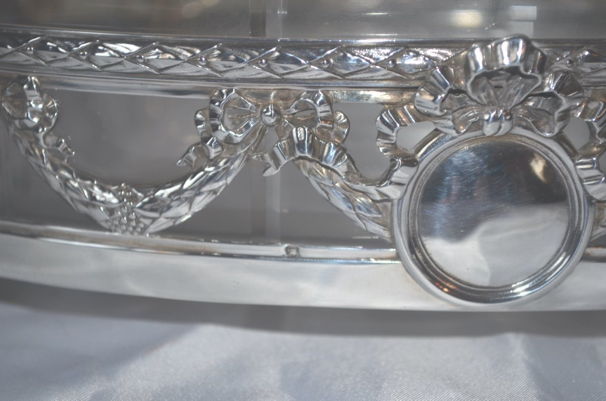 Planter / Table Center In Sterling Silver Late 19th Century Louis XVI Style-photo-5