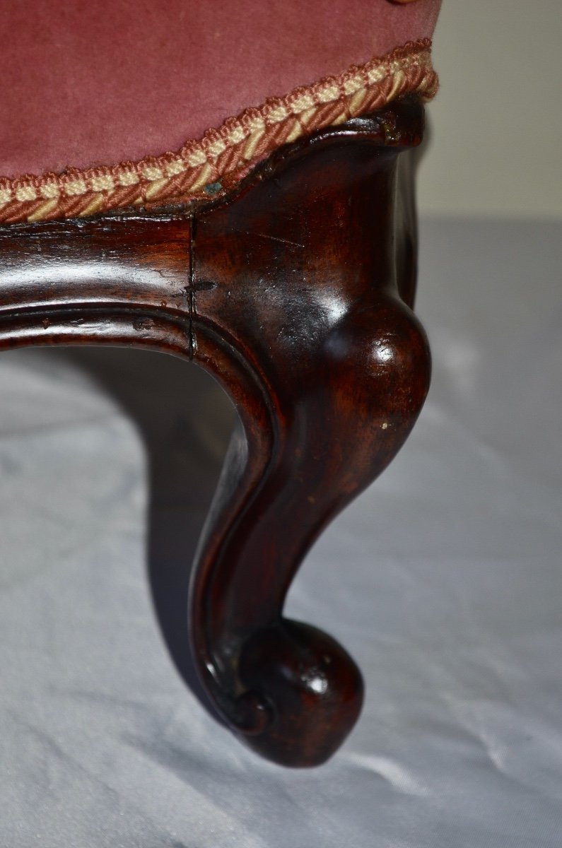 Paire De Repose Pieds En Acajou De Style Louis XV Milieu 19eme Siècle -photo-4
