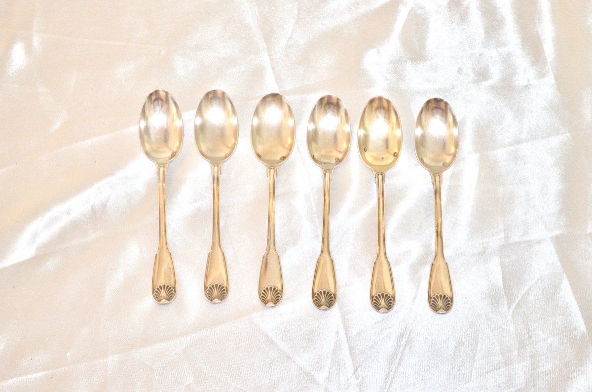 Series Of 6 Coffee Spoons In Sterling Silver