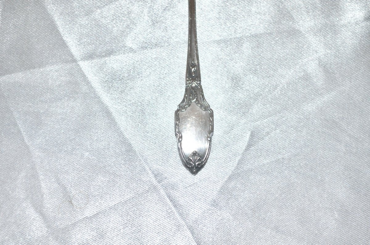 Series Of 8 Moka Spoons In Sterling Silver Late 19th Century-photo-4