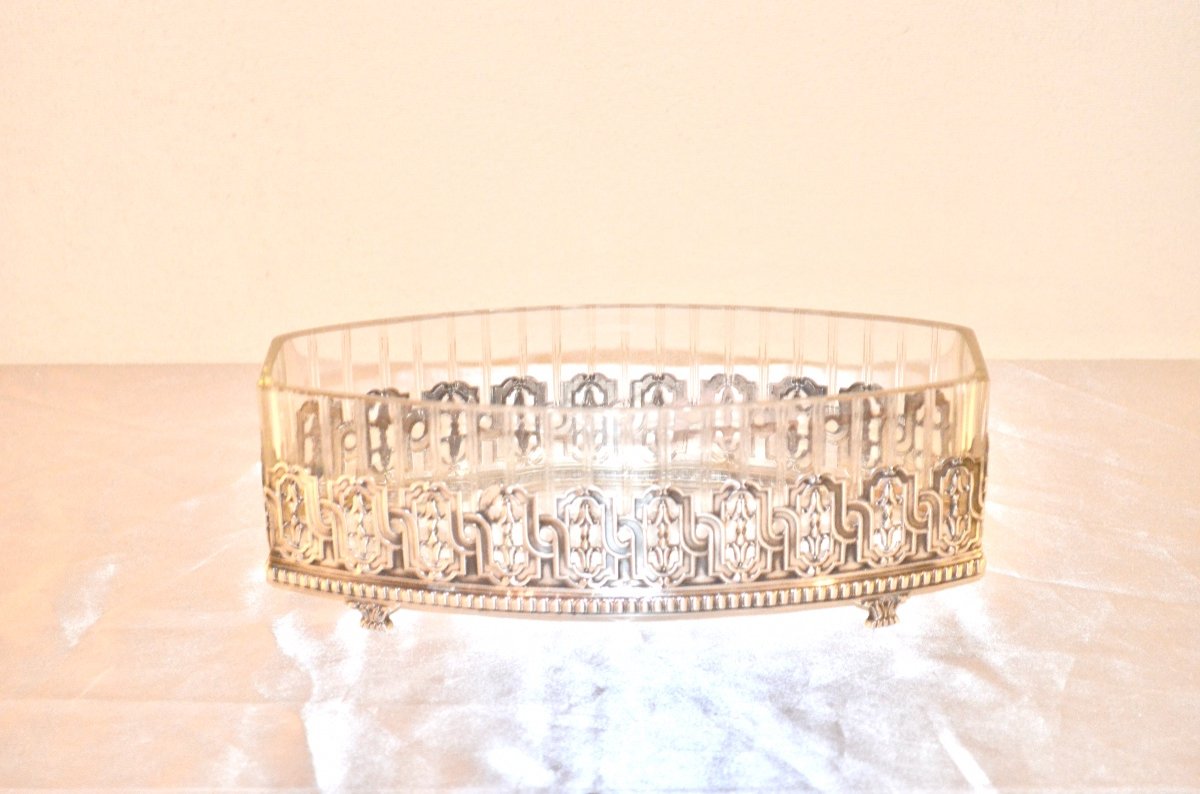 Table Planter In Sterling Silver And Glass By Emile Puiforcat 19th Century-photo-4