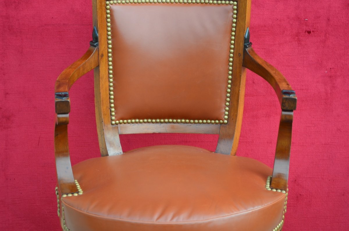 Rotating Office Armchair From The Directoire Period, Late 18th Century-photo-3