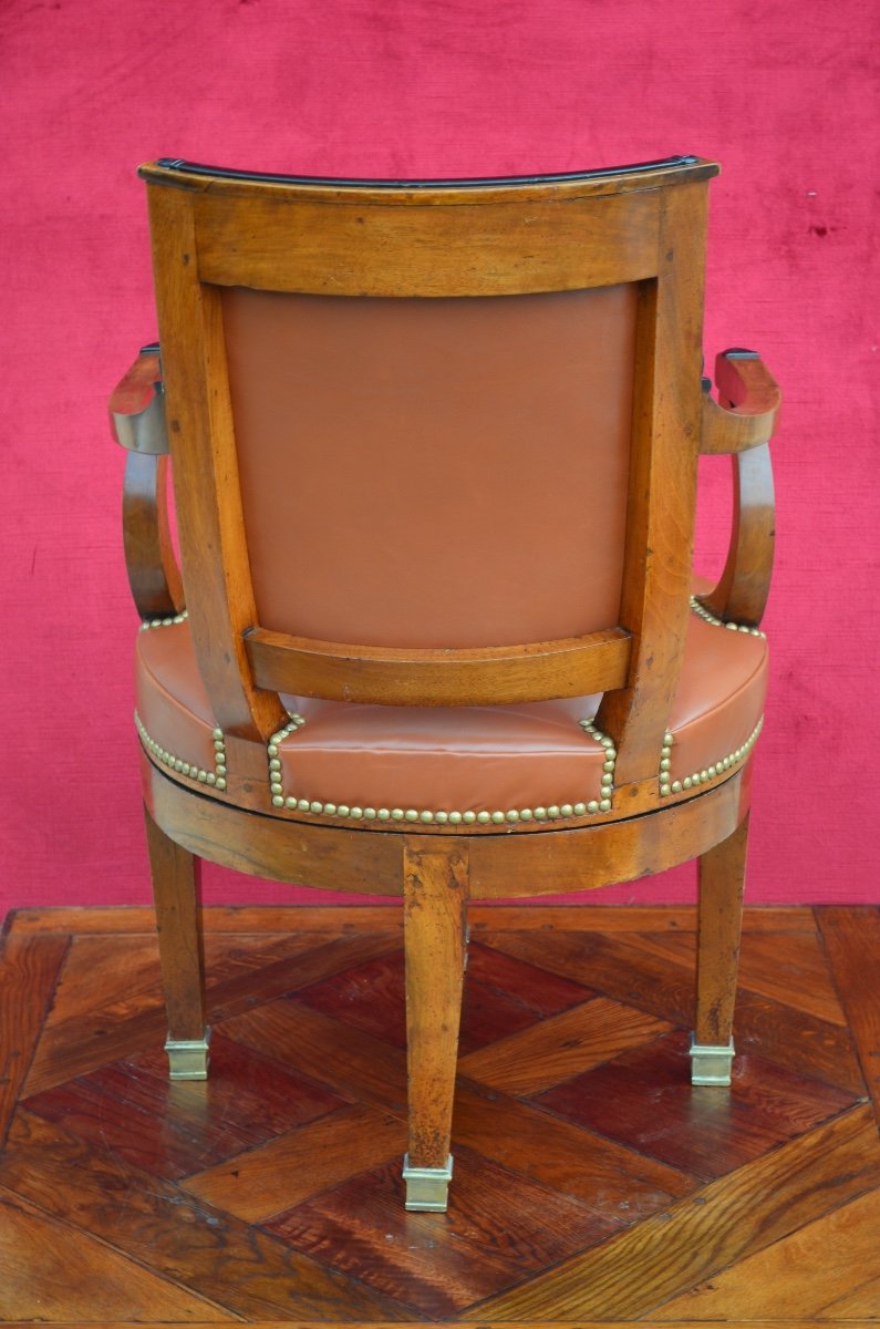 Rotating Office Armchair From The Directoire Period, Late 18th Century-photo-3
