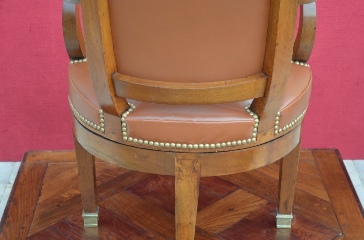 Rotating Office Armchair From The Directoire Period, Late 18th Century-photo-4