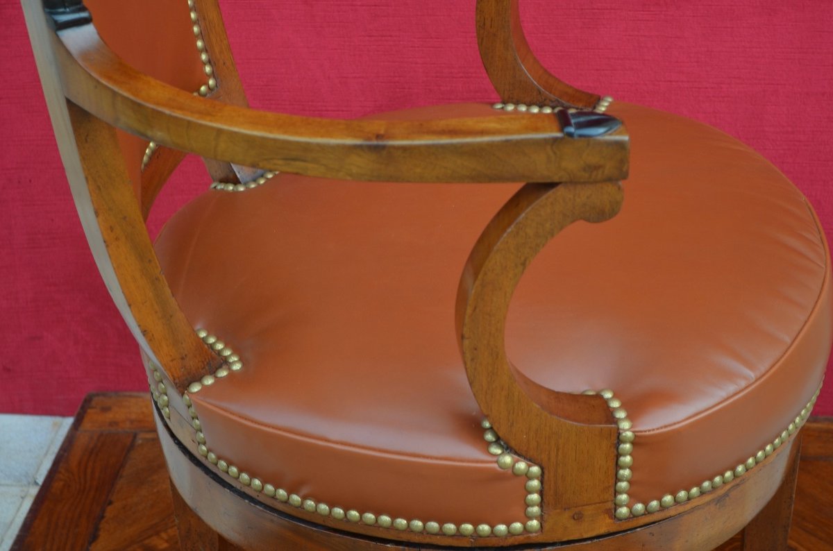 Rotating Office Armchair From The Directoire Period, Late 18th Century-photo-6