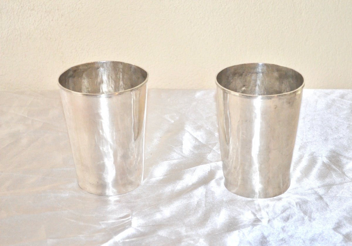 Pair Of Timpani In Sterling Silver China 19th Century-photo-4