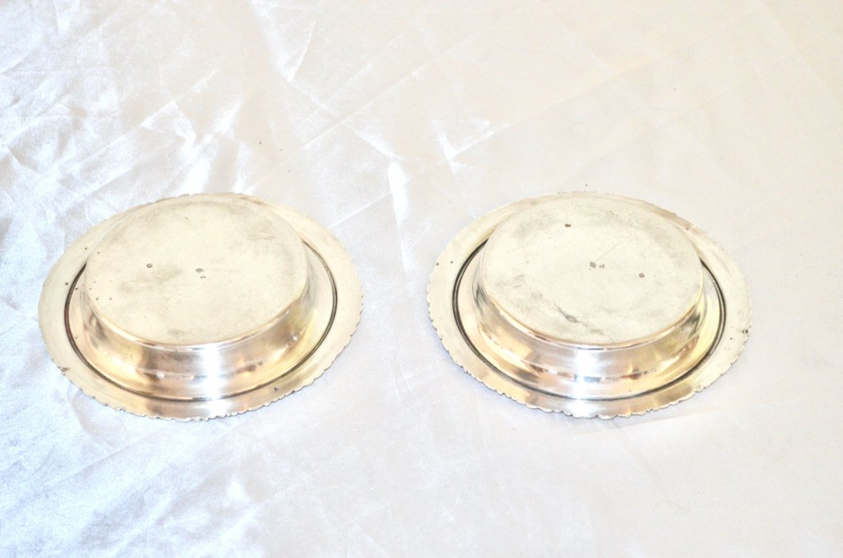 Pair Of Carafe Coasters In Sterling Silver 19th Century -photo-1