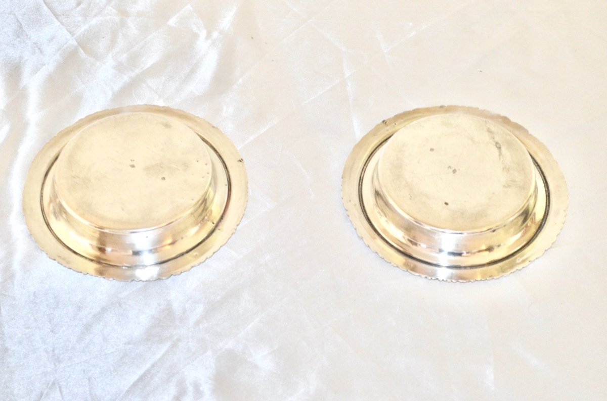 Pair Of Carafe Coasters In Sterling Silver 19th Century -photo-4