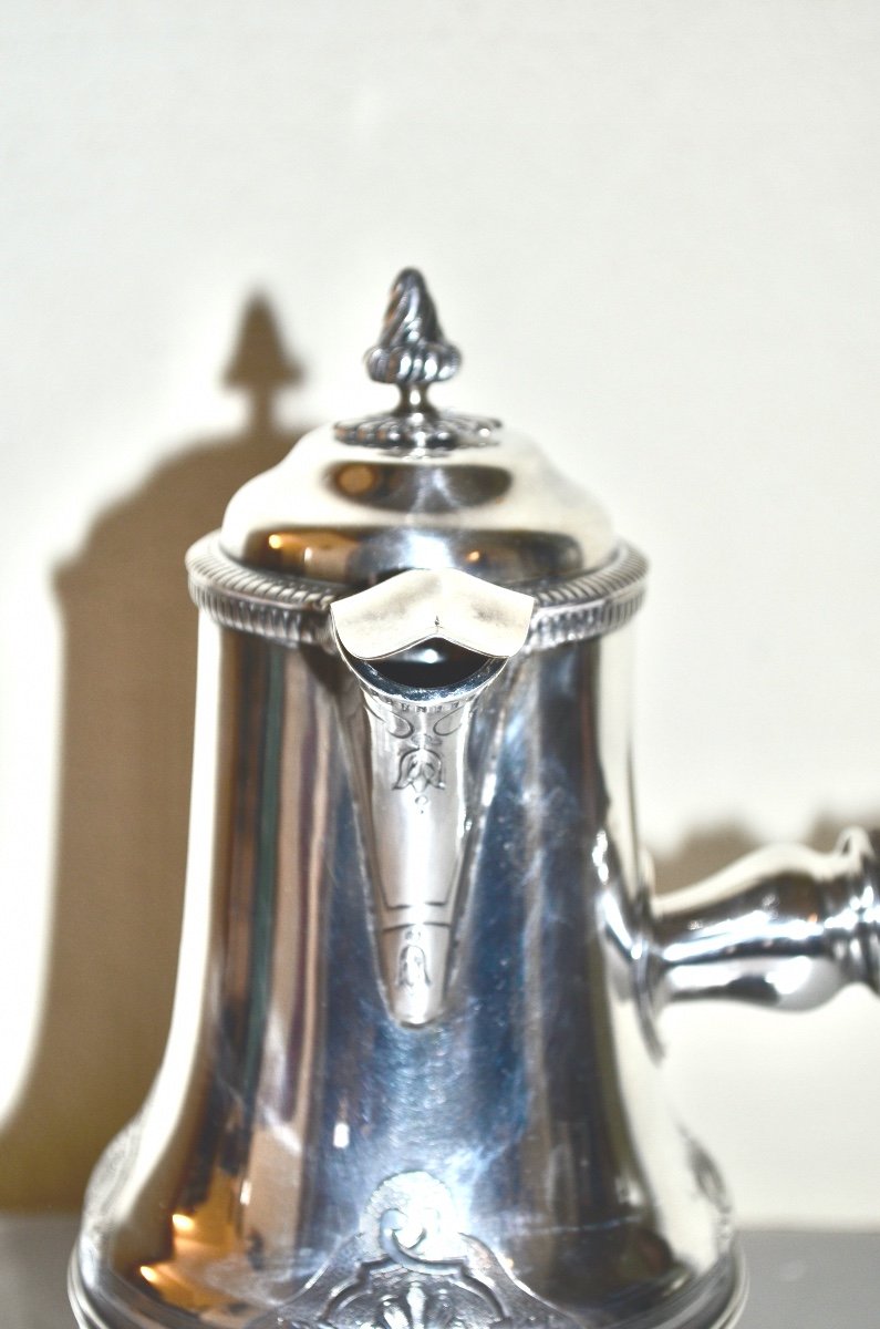 Chocolate Pot In Sterling Silver 19th Century -photo-2
