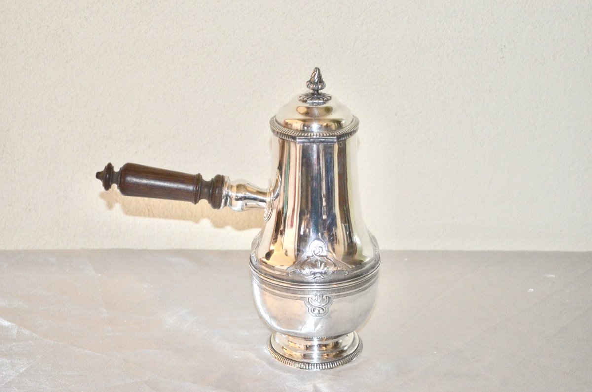 Chocolate Pot In Sterling Silver 19th Century -photo-4