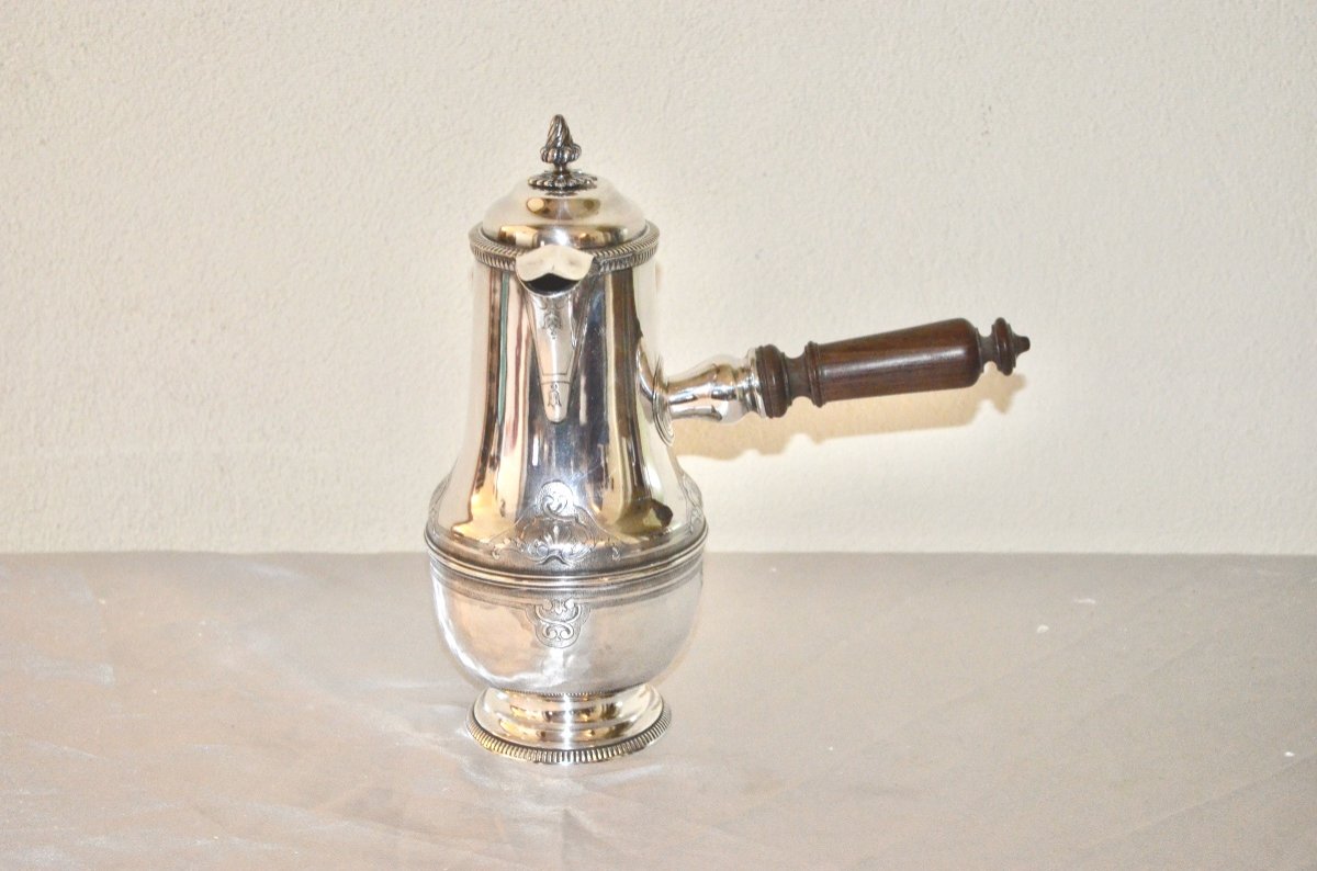 Chocolate Pot In Sterling Silver 19th Century 