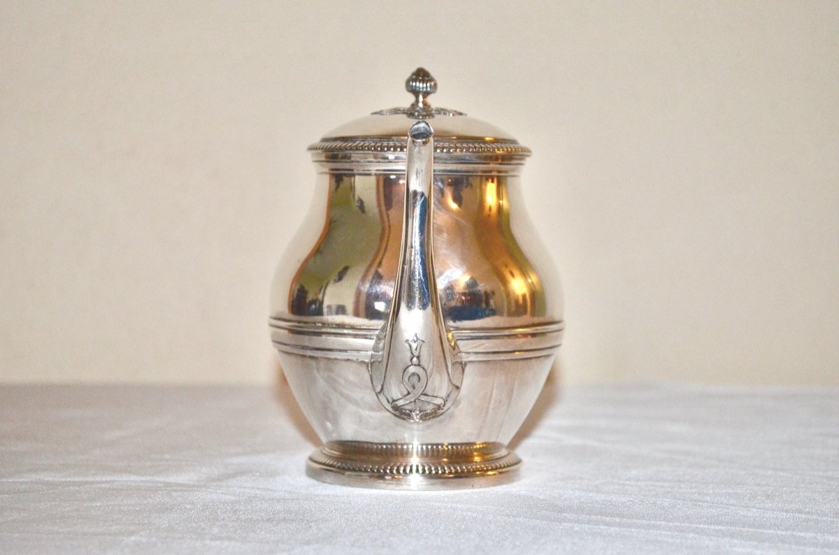Selfish Teapot In Sterling Silver Early 20th Century -photo-2