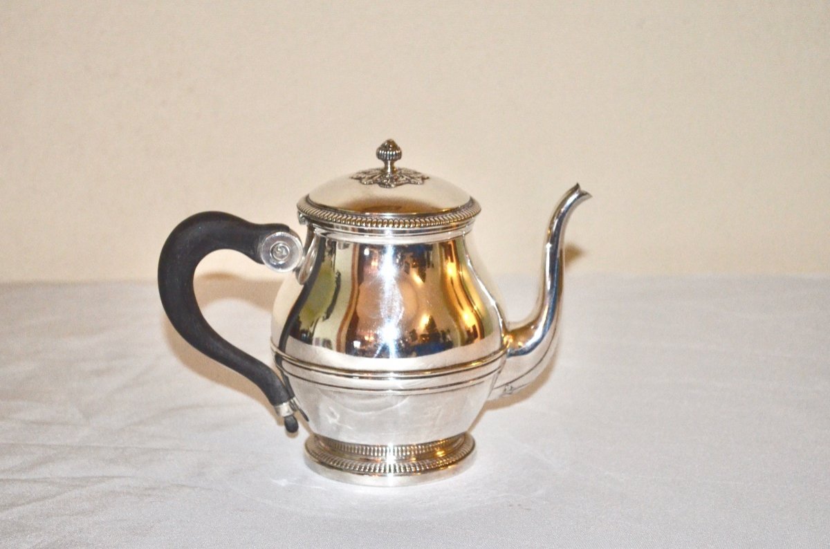 Selfish Teapot In Sterling Silver Early 20th Century -photo-3