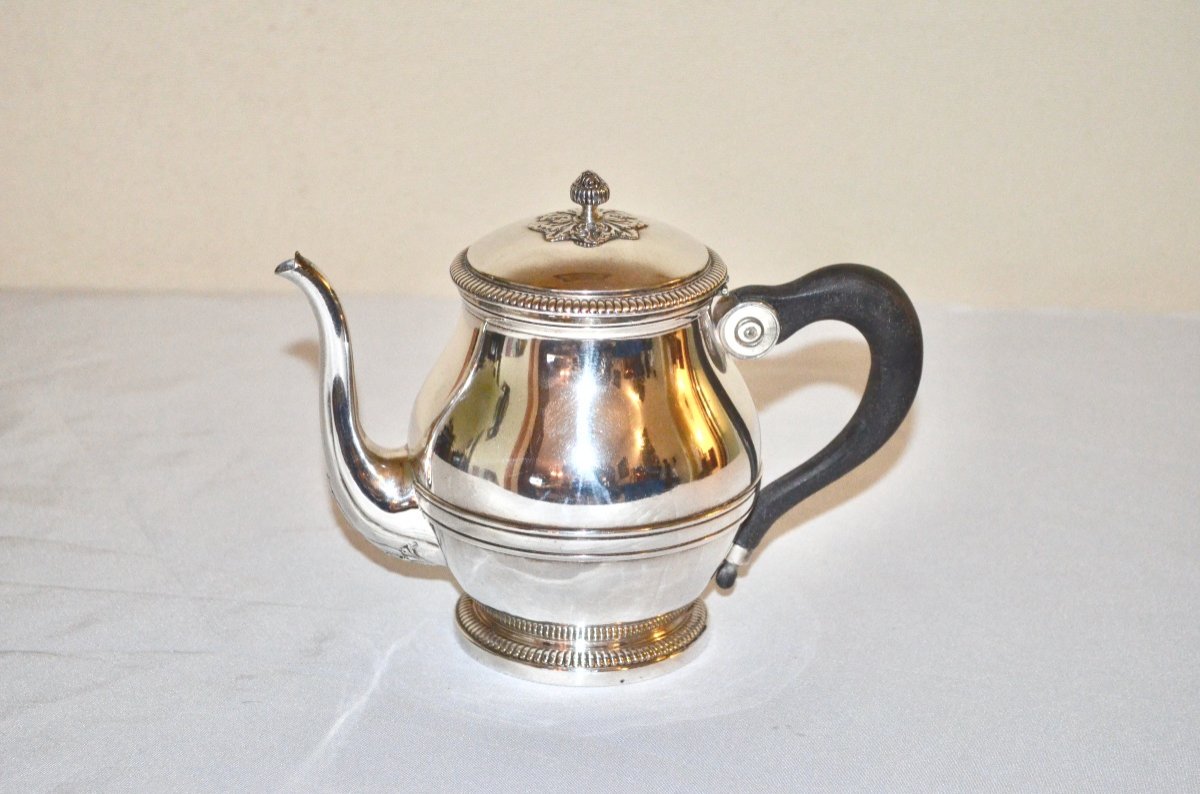 Selfish Teapot In Sterling Silver Early 20th Century -photo-4