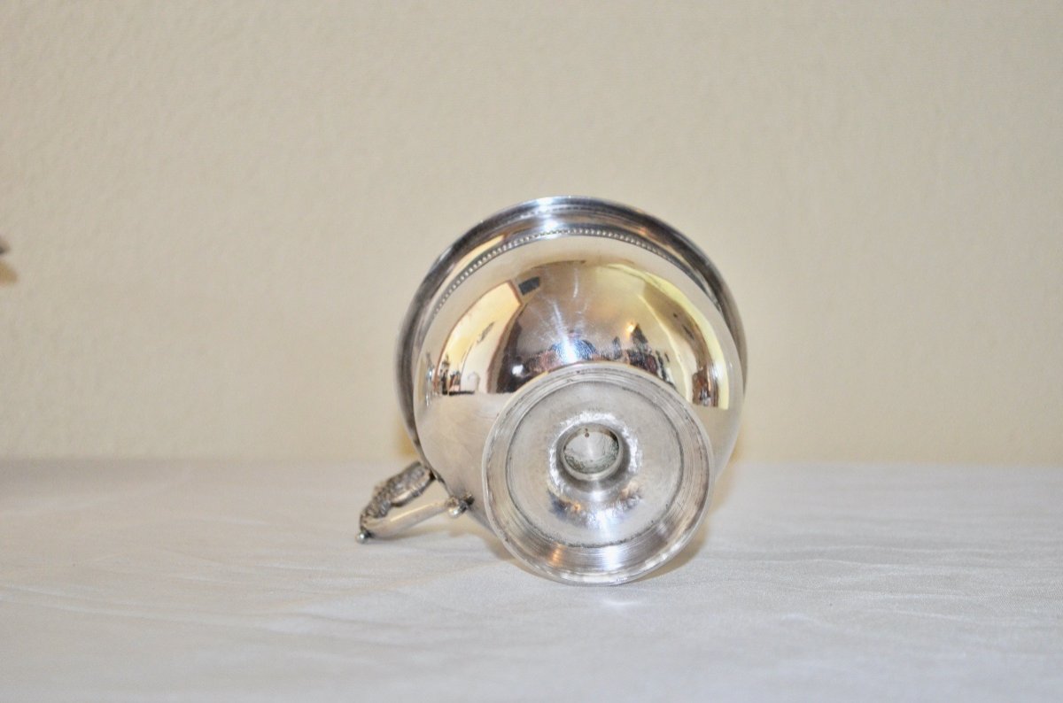 Tasse Sur Piédouche En Argent Massif d'époque Empire-photo-2