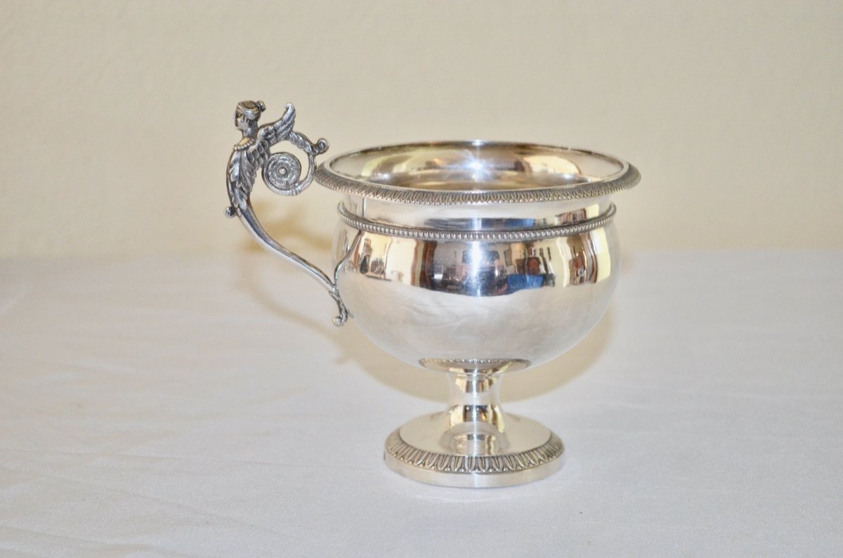 Tasse Sur Piédouche En Argent Massif d'époque Empire