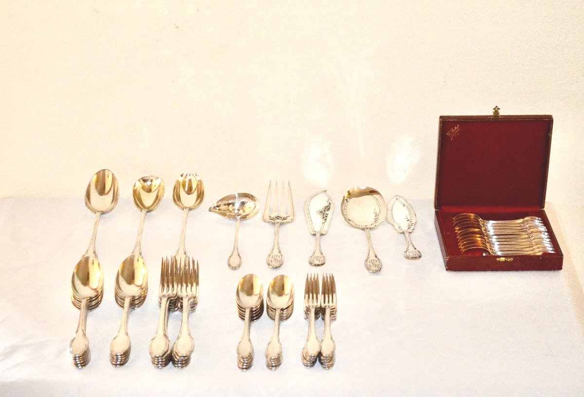 Housewife In Sterling Silver From 68 Pieces Of Tatard Late 19th Century