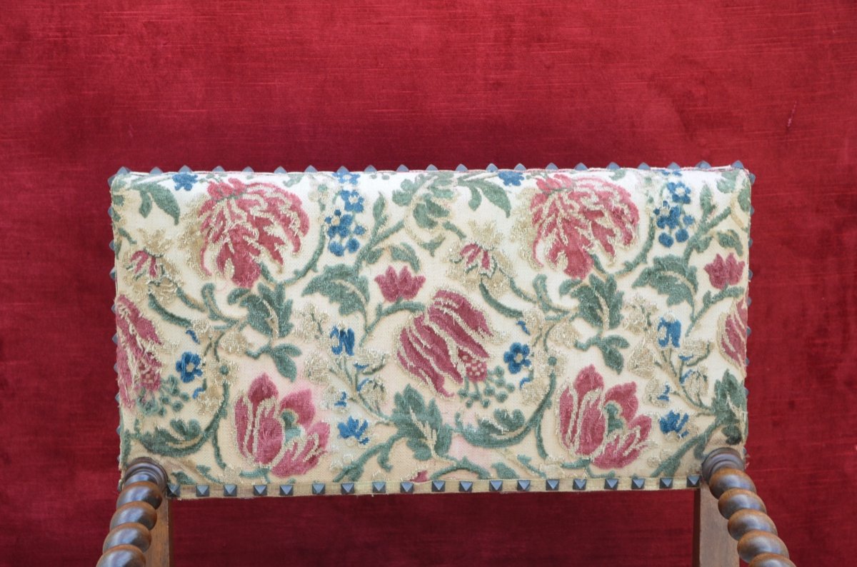 Office Armchair In Walnut Louis XIII Style Early 19th Century -photo-2