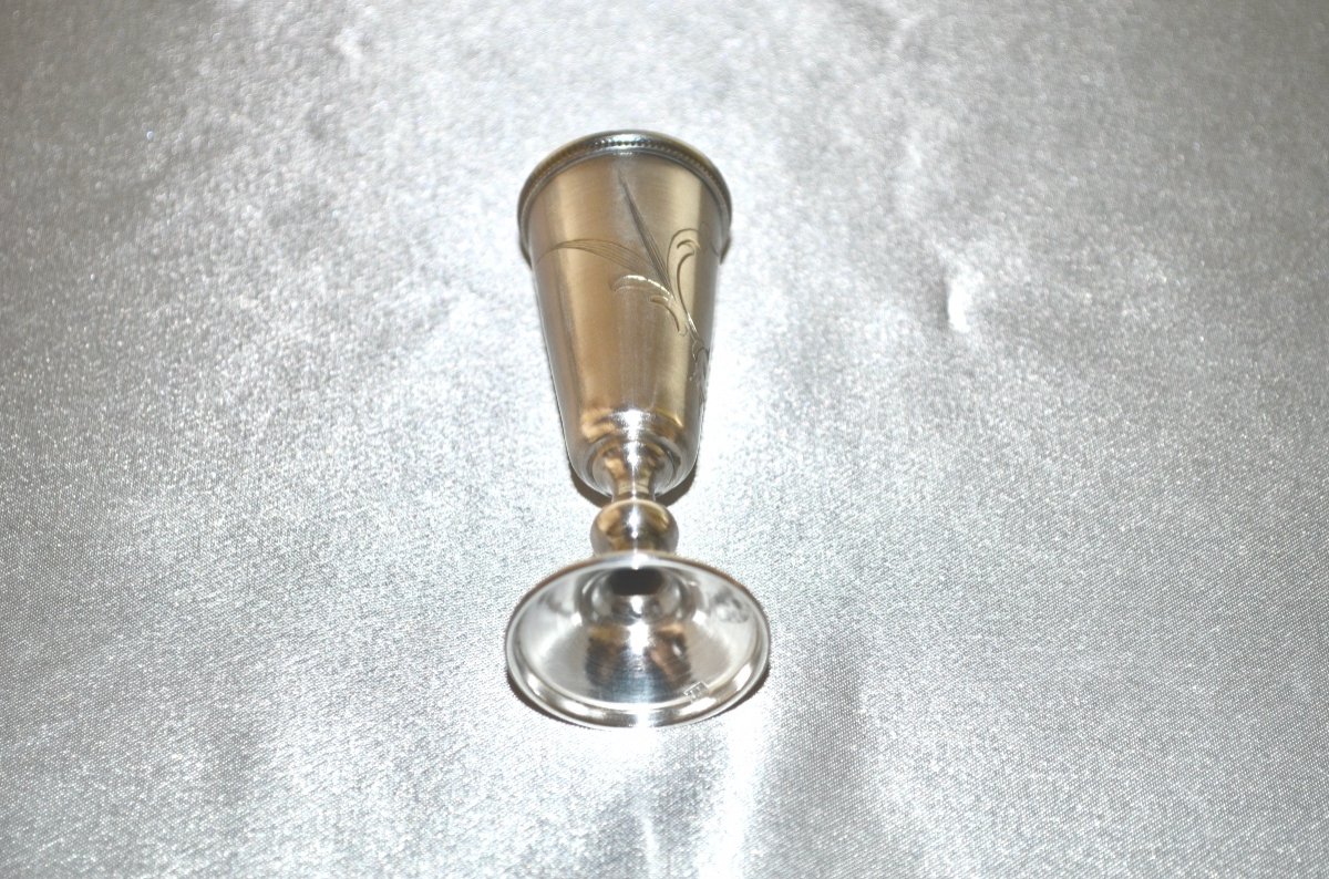Suite De 6 Verres à Vodka En Argent Massif Russe 19ème Siècle -photo-2
