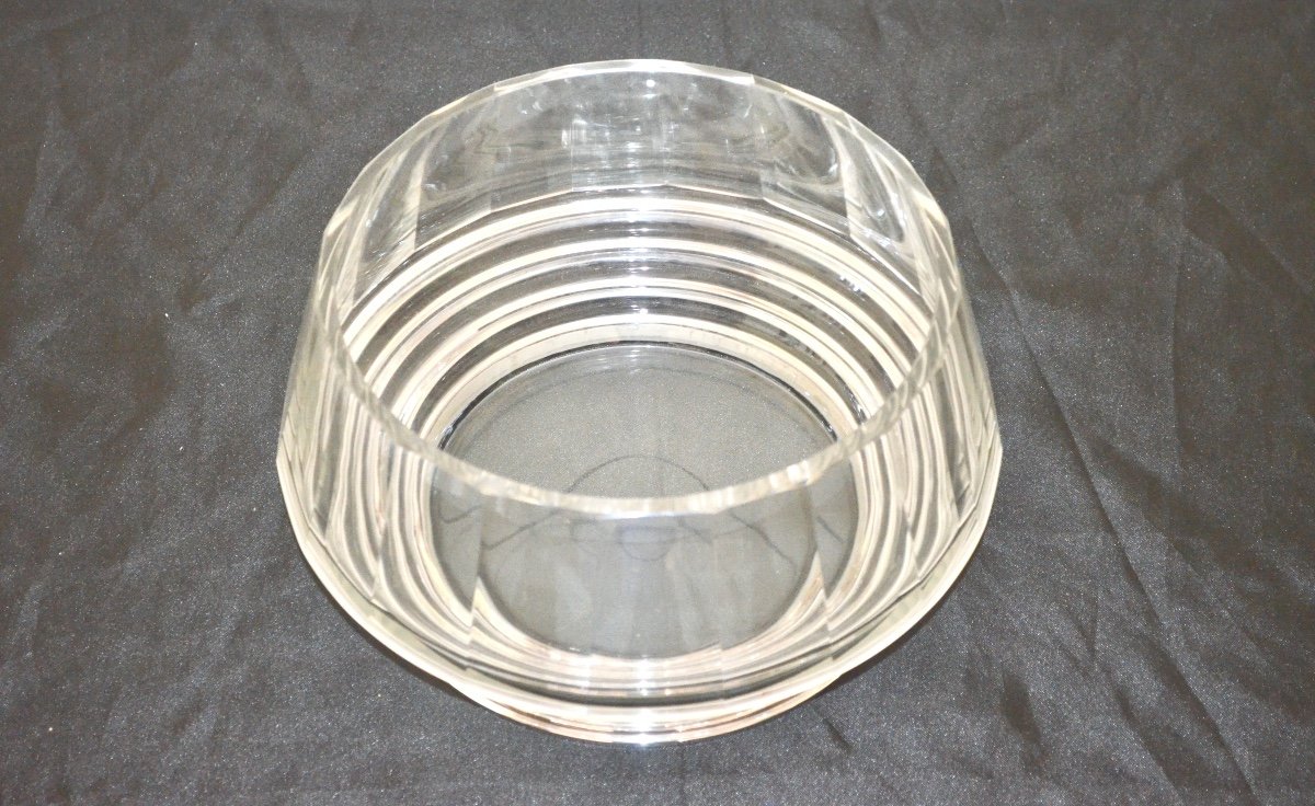Coupe En Cristal Et Argent Massif Art Deco -photo-3