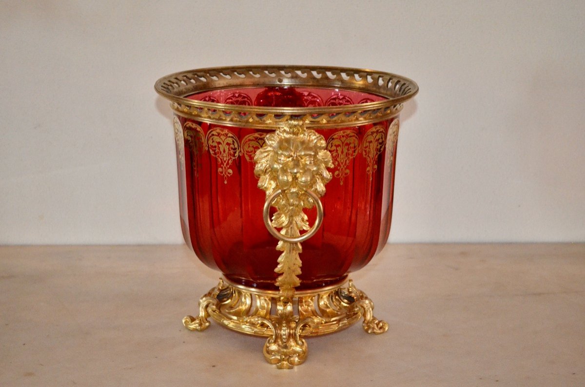 19th Century Gilt Bronze And Baccarat Crystal Cooler -photo-1