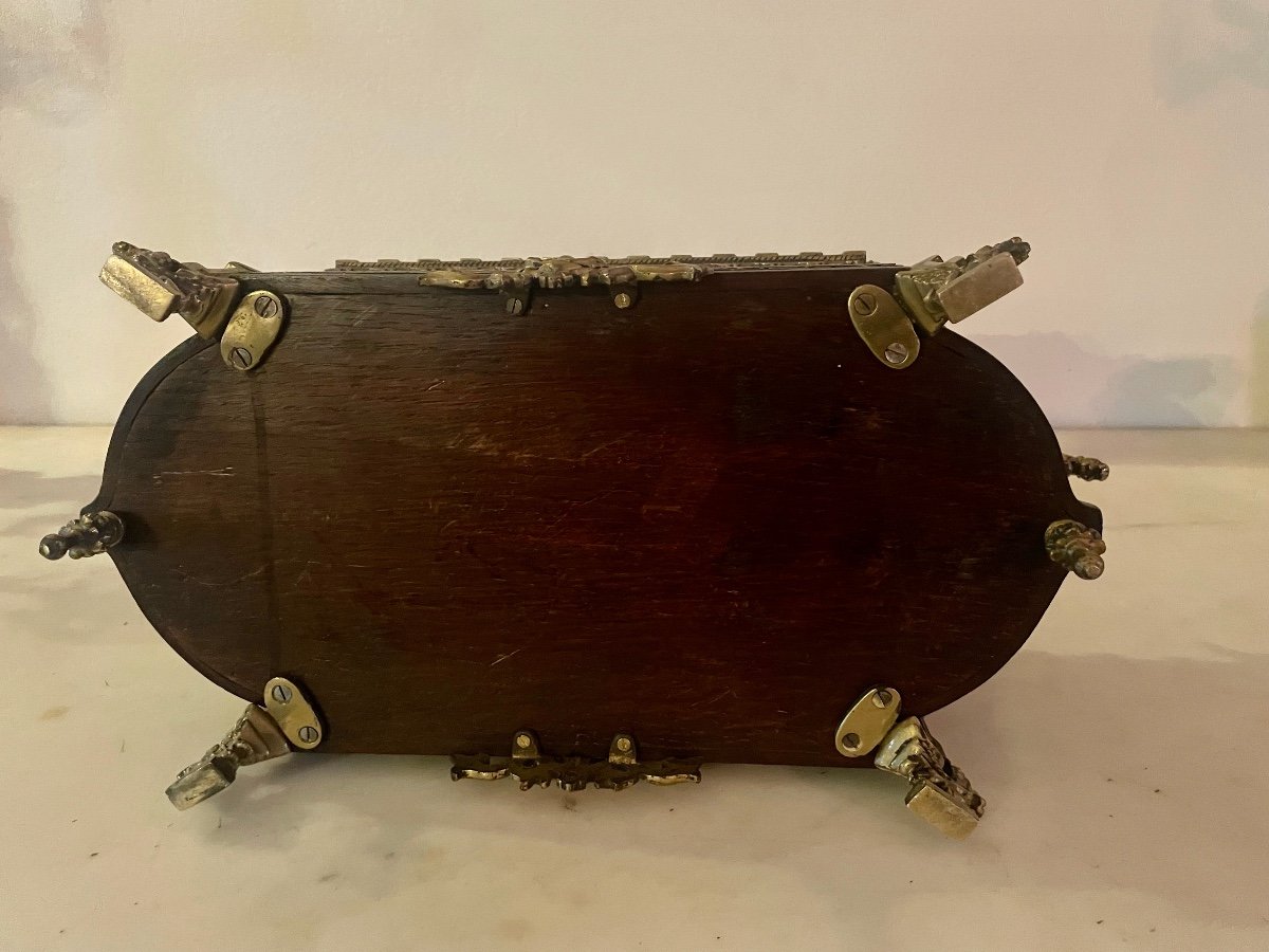 19th Century Neo-gothic Mahogany And Bronze Table Planter -photo-5