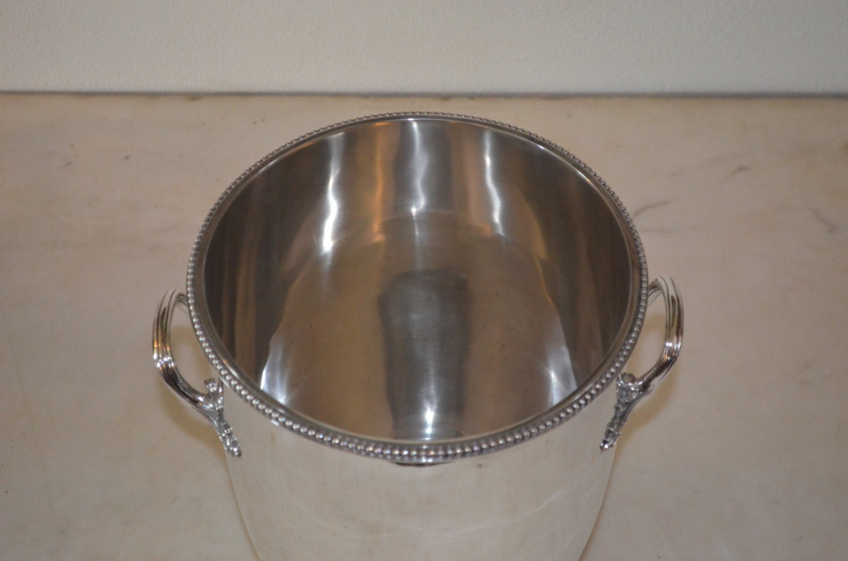 Large Solid Silver Champagne Bucket, Early 20th Century -photo-4