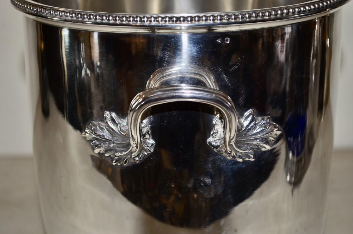 Large Solid Silver Champagne Bucket, Early 20th Century -photo-2