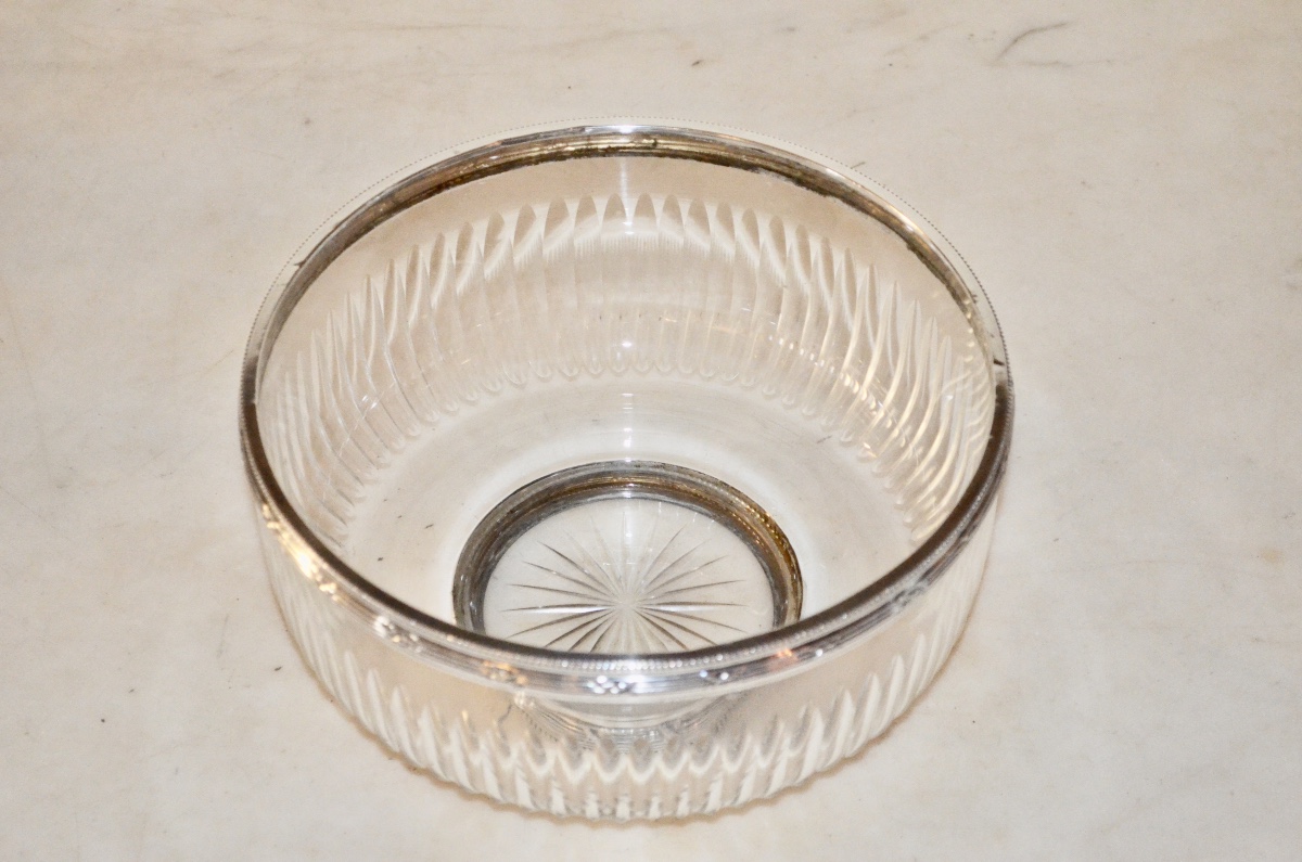 Grande coupe en argent massif et cristal Napoléon III-photo-3