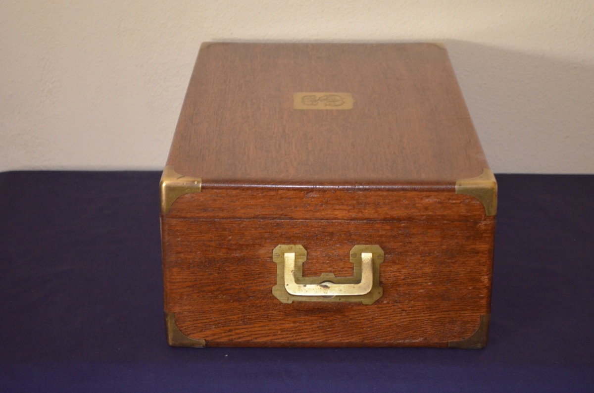 Écrin pour ménagère en chêne signée G. Fouquet lapar orfèvre Paris 19eme siècle -photo-2