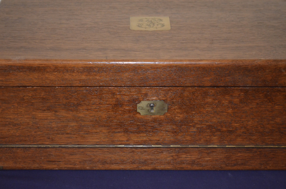 Écrin pour ménagère en chêne signée G. Fouquet lapar orfèvre Paris 19eme siècle -photo-4