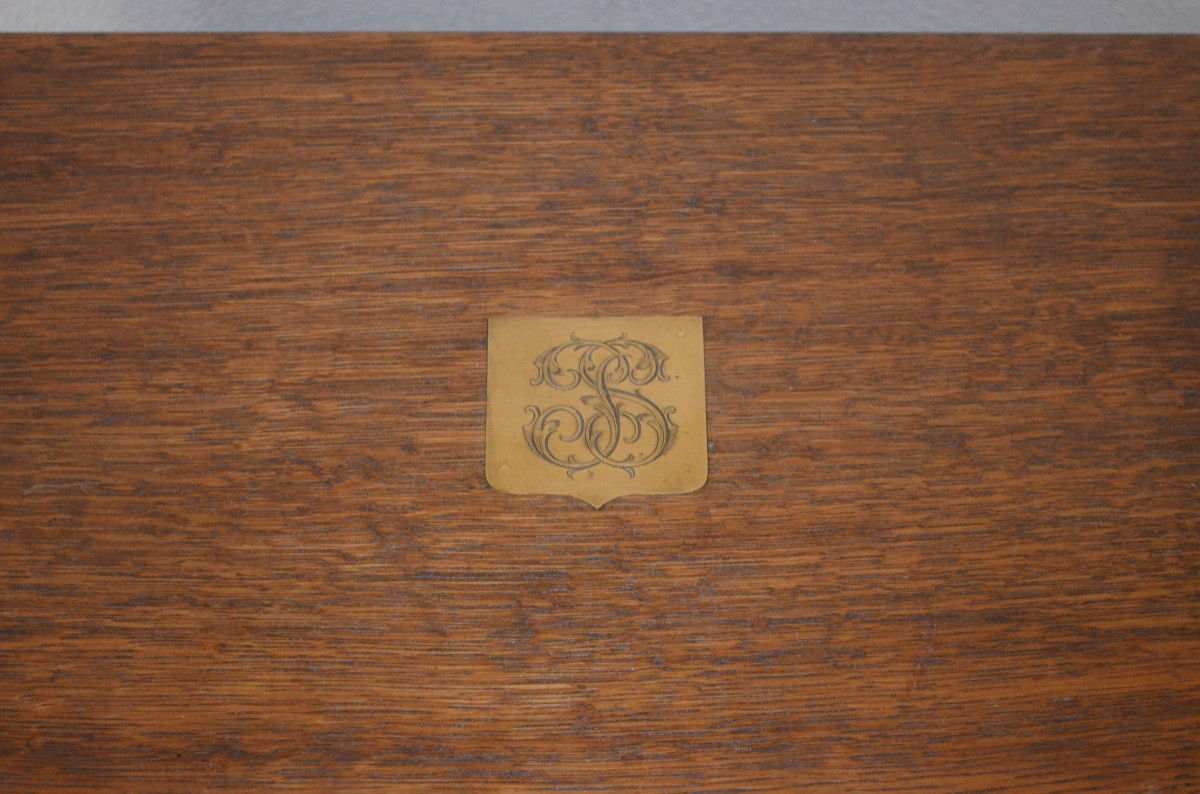 Écrin pour ménagère en chêne signée G. Fouquet lapar orfèvre Paris 19eme siècle -photo-5
