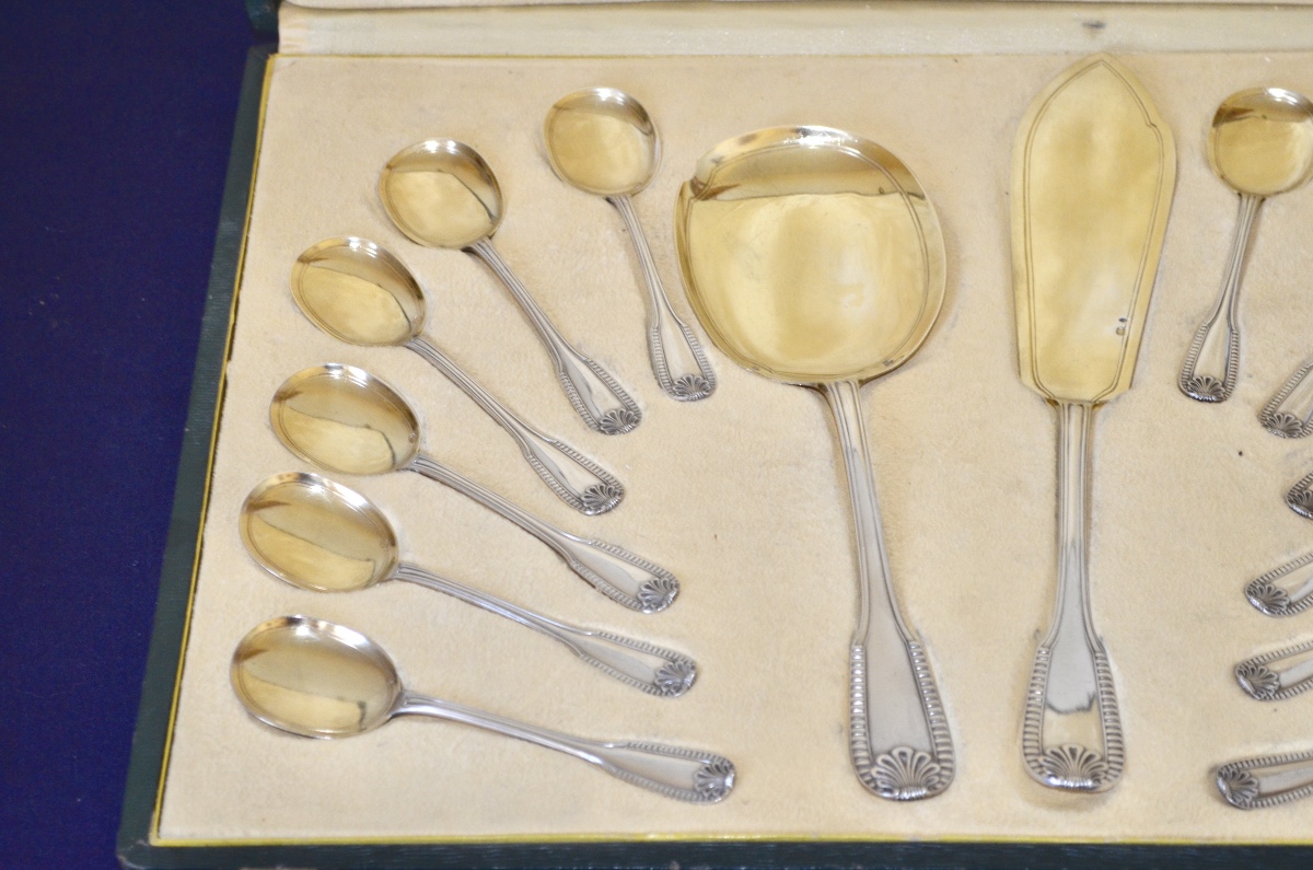 Solid Silver And Vermeil Ice Cream Service, Late 19th Century -photo-4