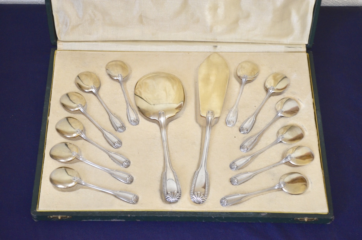 Solid Silver And Vermeil Ice Cream Service, Late 19th Century -photo-5