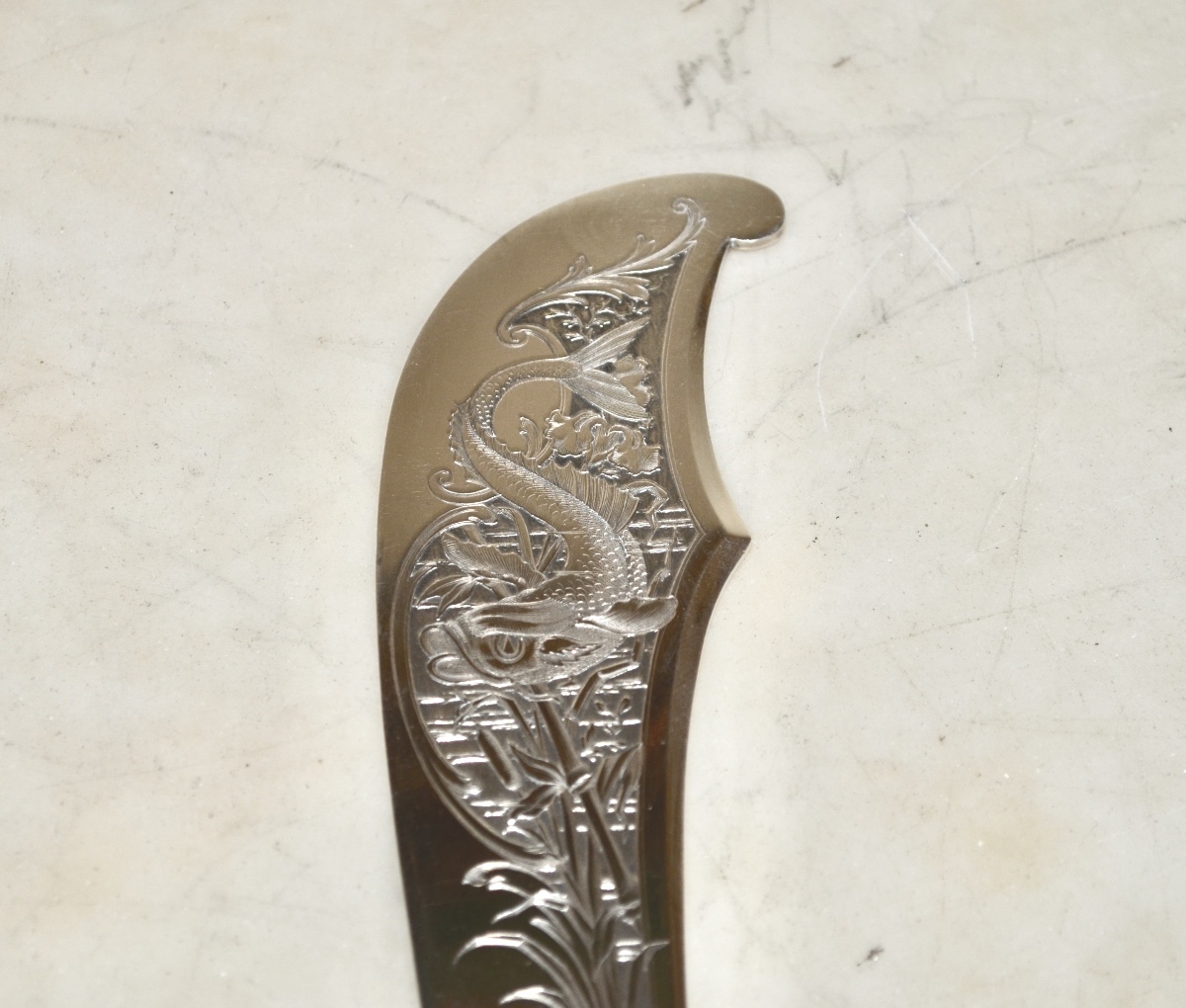 Art Nouveau Period Solid Silver Fish Serving Cutlery -photo-4
