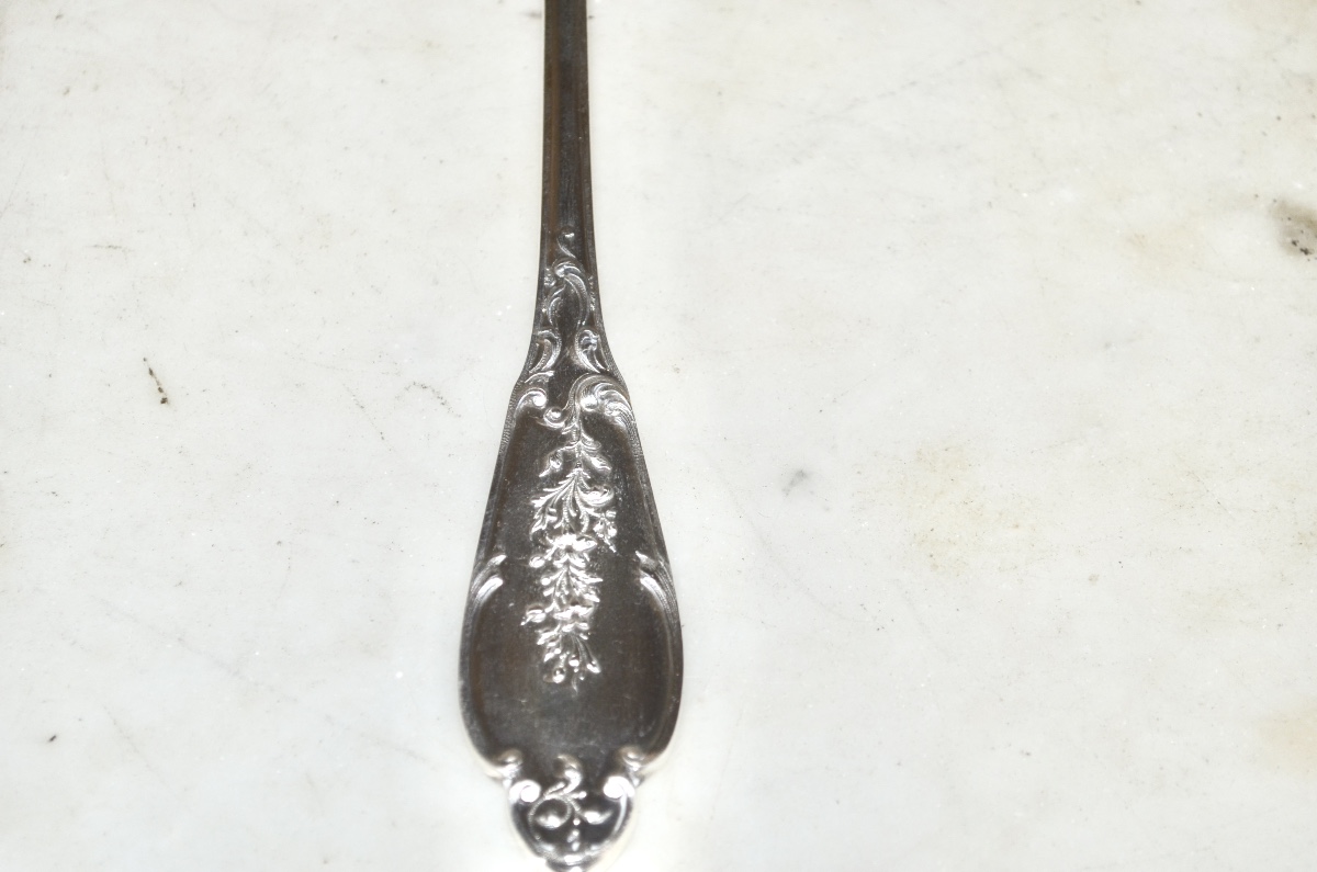 Art Nouveau Period Solid Silver Fish Serving Cutlery -photo-5