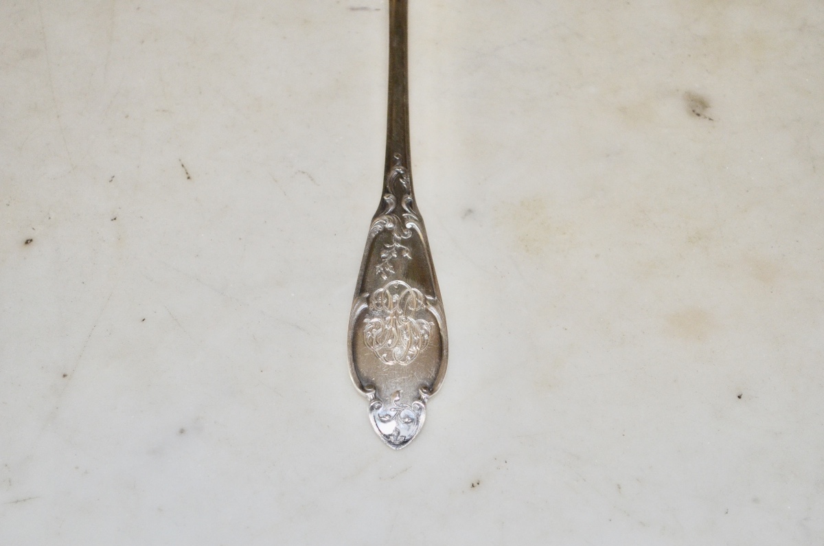Art Nouveau Period Solid Silver Fish Serving Cutlery -photo-6