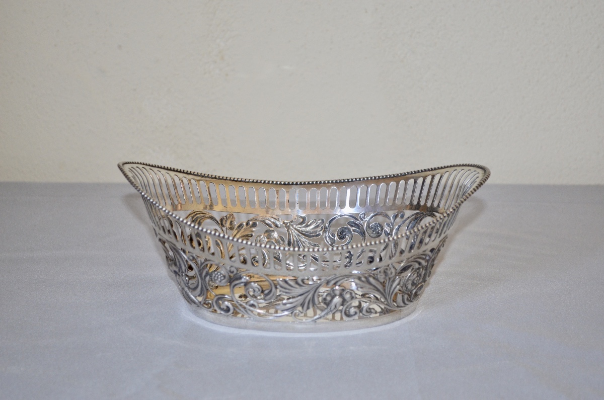 19th Century Dutch Solid Silver Bread Basket 