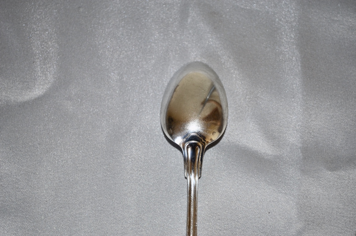 Set Of 12 Solid Silver Dessert Spoons From Christofle -photo-3