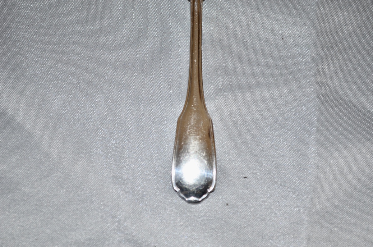 Set Of 12 Solid Silver Dessert Spoons From Christofle -photo-4