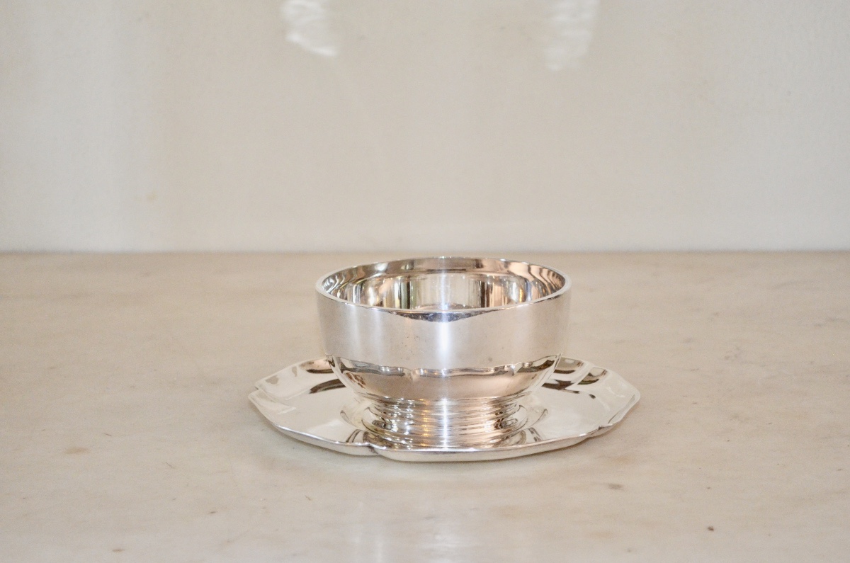 Bol à caviar en argent massif par Émile Puiforcat 