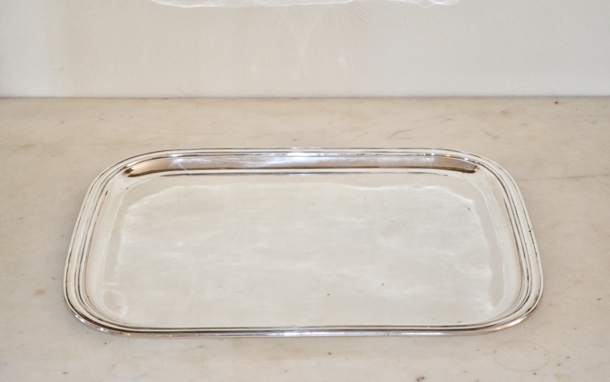 Grand plat en argent massif par Tetard  frères 