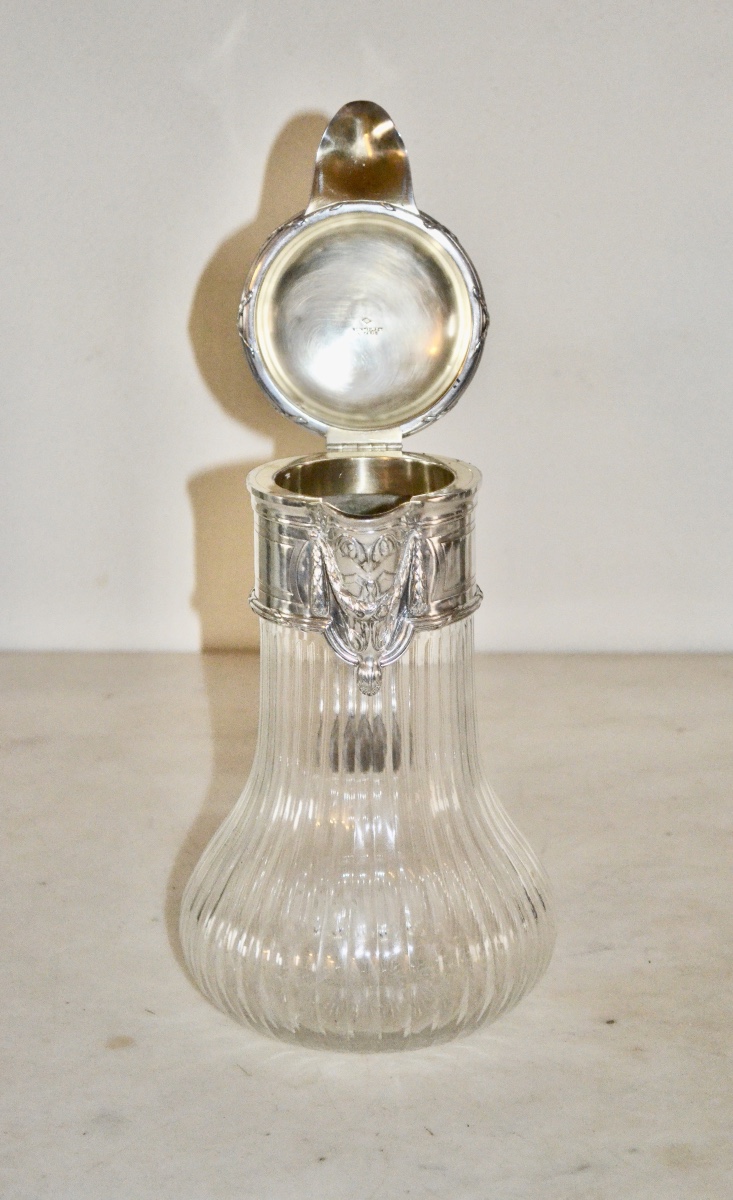 Grand broc à orangeade en argent massif par boin taburet 19eme siècle -photo-2