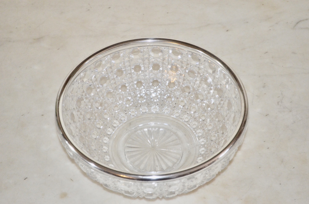 Coupe en cristal de baccarat et argent massif fin 19eme siècle -photo-2